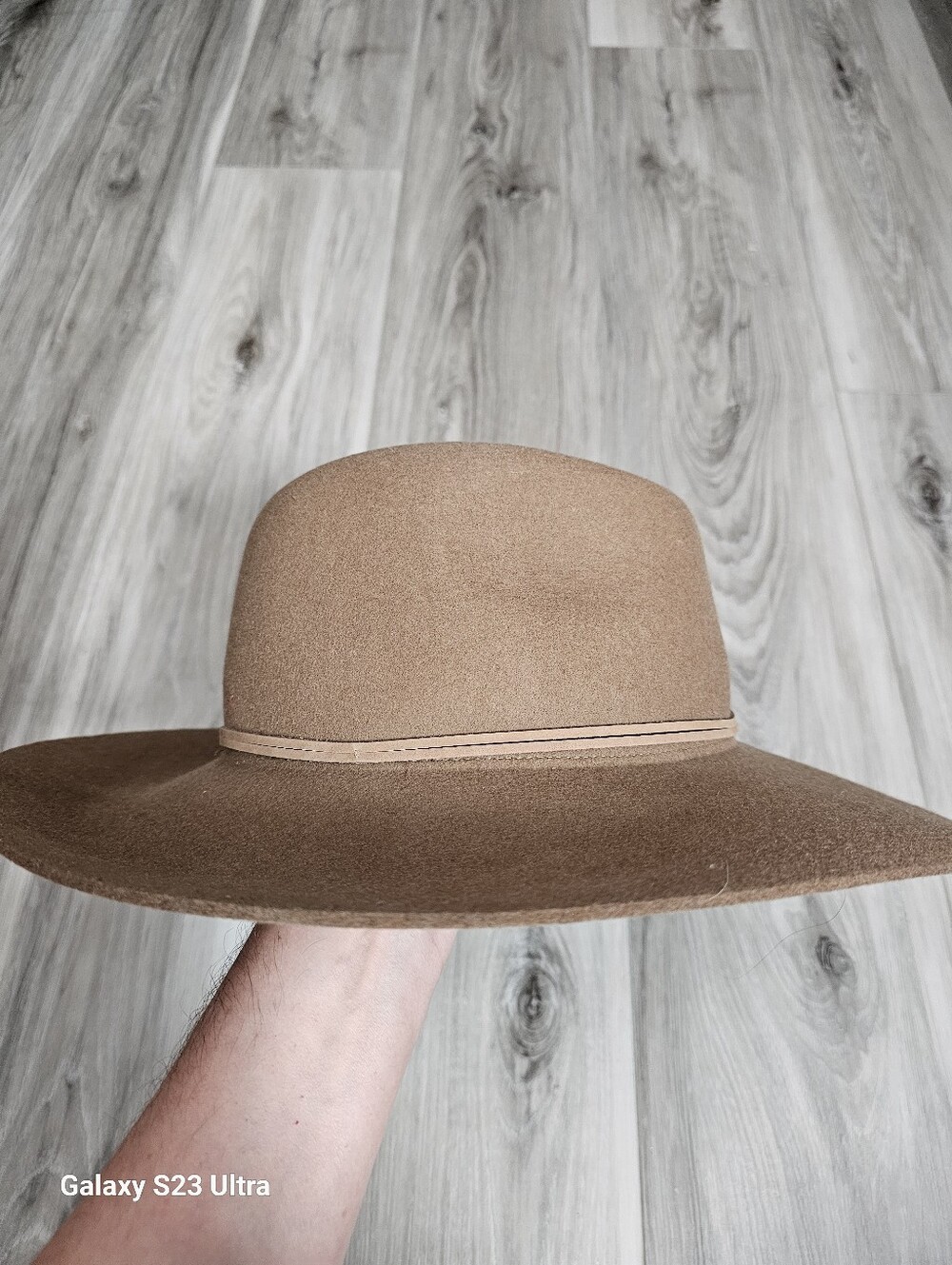 Phenix Brown Wide-Brim Wool Fedora Hat